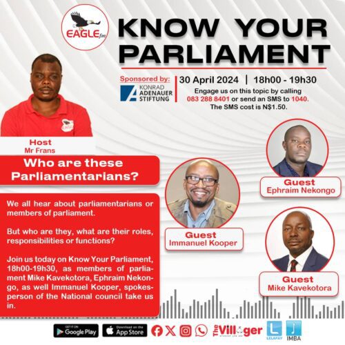 KNOW YOUR PARLIAMENT WITH FRANS (30 APRIL 2024)
