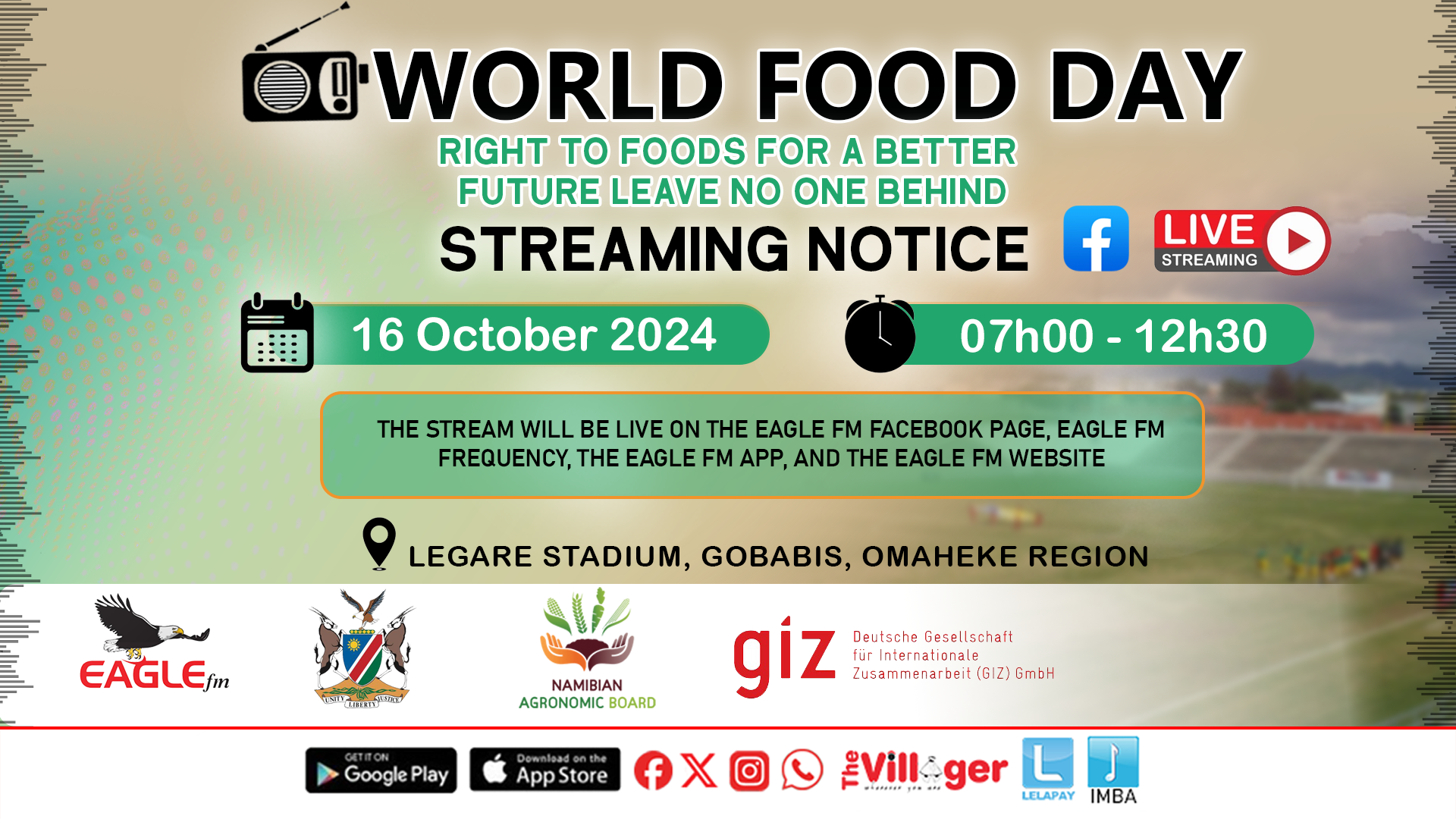 Programme Word Food WORLD FOOD PROGRAMME (16 OCTOBER 2024) – Eagle FM